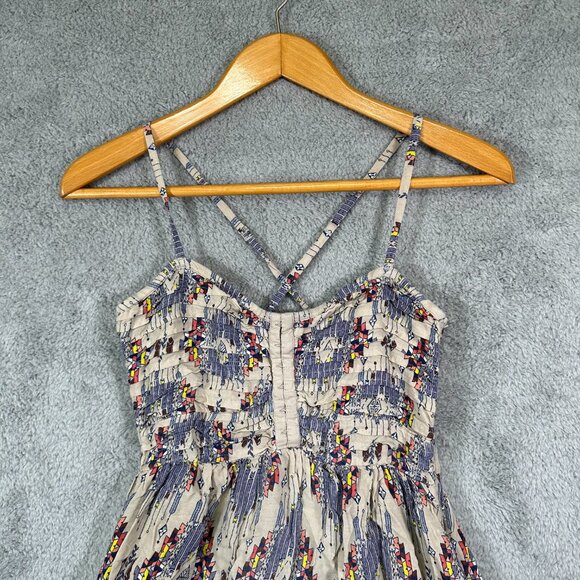 Billabong Aztec Triangle Geo Mini Dress Women's Cross Back Size L - Picture 3 of 9